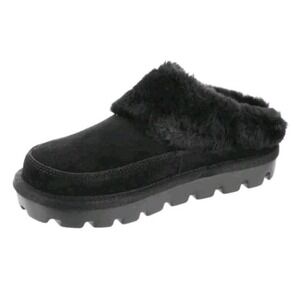 Koolaburra by UGG Tizzey New in Box Black Suede Faux Fur Womens Slipper Size 10